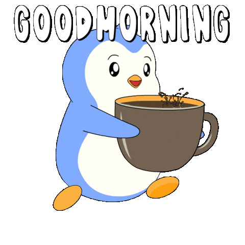 Good Morning Running Sticker by Pudgy Penguins