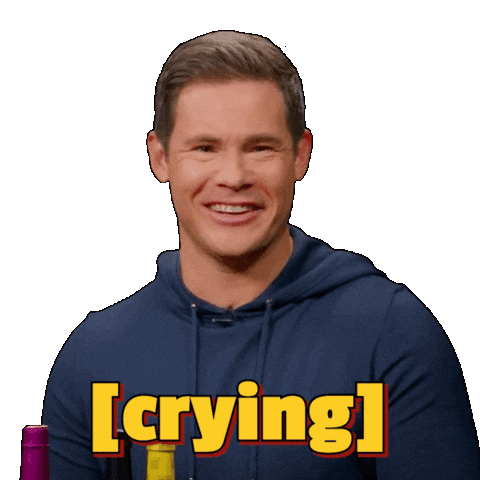 Adam Devine Crying Sticker by First We Feast