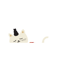 choandkang relaxed 조공 cat king floating cat Sticker