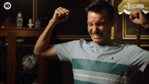 Happy Challenge GIF by The Traitors Australia