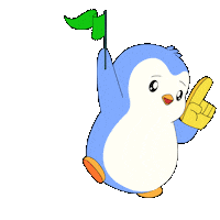 Happy Green Flag Sticker by Pudgy Penguins