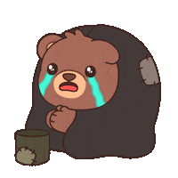 Sad Teddy Bear Sticker by BEARISH