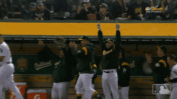 oakland athletics finger guns GIF by MLB