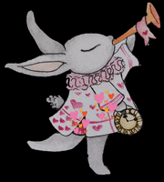 BeluArt music rabbit corazon conejo GIF