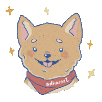 adharart happy dog excited shiny Sticker