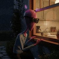 Peering Looking In GIF by Lonely Aliens