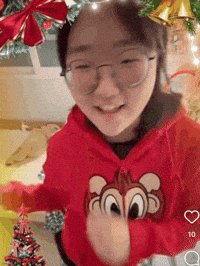 swiminalake christmas red kid ladybug GIF