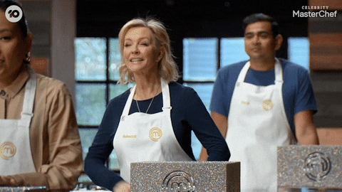 Celebrity Masterchef Reaction GIF by MasterChefAU