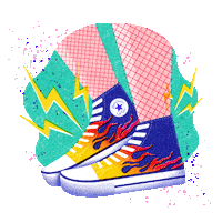 jasminefloydillustration illustration fire lightning feet Sticker