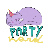 Party Hard Sticker by Franziska Höllbacher