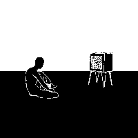 Pixel Watching Sticker by virartz