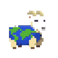 subpixel world ready goat map Sticker