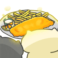 Eating Together Fish And Chips GIF