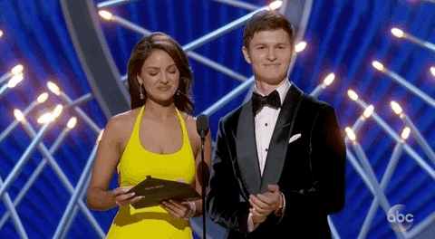ansel elgort applause GIF by The Academy Awards