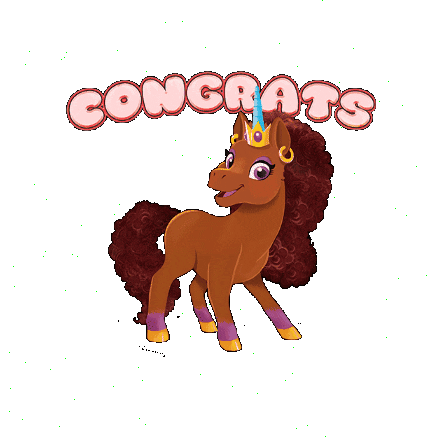Awesome Congrats Sticker by Afro Unicorn