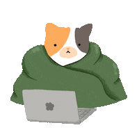 Cat Working Sticker