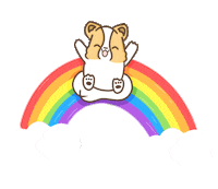 Dog Rainbow Sticker by corgiyolk