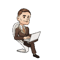 Working Alan Turing Sticker by MegaGeex