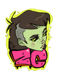 Zombie Girl Sticker by Isabela Escobar Art