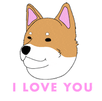 I Love You Dog Sticker