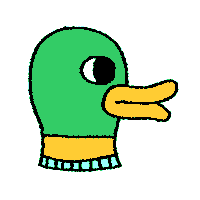 Surprised Duck Sticker by Alabaster Pizzo