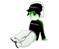 mgsazul music green black artist Sticker