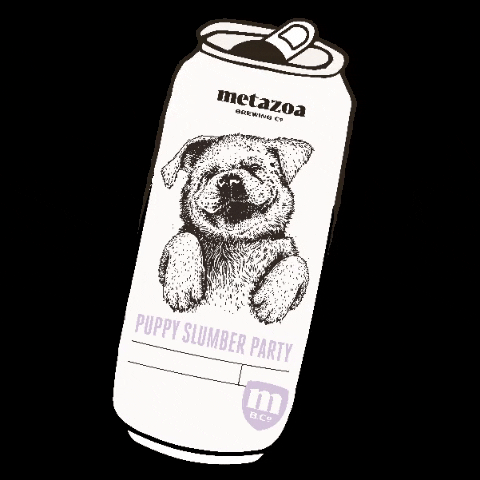 metazoabrewing giphygifmaker cheers puppy beer can GIF