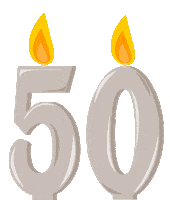 Flickering 50 Years Sticker