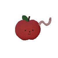 Apple Worm Sticker