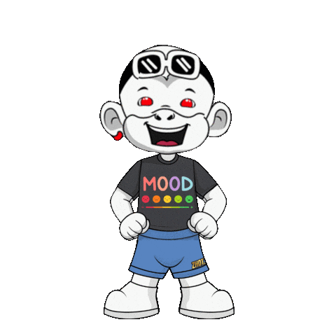 Mood White Monkey Sticker by Zhot