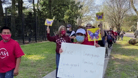 Protesters Rally for Immigrant Communities Outside Kamala Harris's Washington Residence
