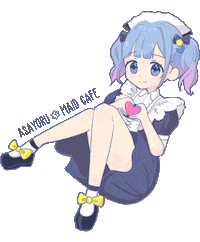 asayoru_cafe kawaii cafe anime girl float Sticker