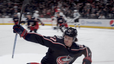Adam Boqvist Celebration GIF by Columbus Blue Jackets