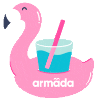 armada-week summer pool cocktails flamingo Sticker