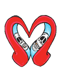 TaylorReeve love heart skull shoes Sticker