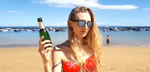 Beach Champagne GIF by Ikon London Magazine