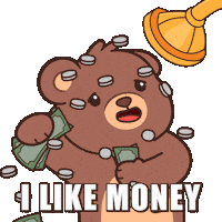 Im Rich Teddy Bear Sticker by BEARISH