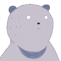 Surprised Bear Sticker by aggregat-studio