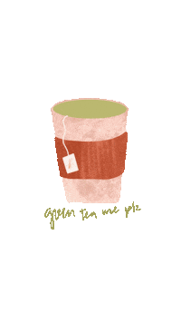 Green Tea Hug Sticker