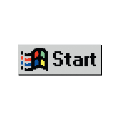 Computer Start Sticker by Designdrip