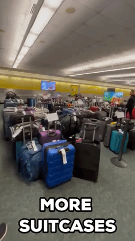 Travelers Face Baggage Pile Up