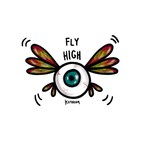 kathium giphygifmaker fly eye high Sticker