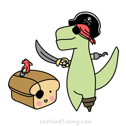 loofandtimmy cosplay dinosaur bread pirate GIF