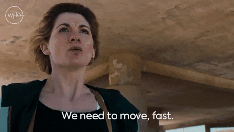 we need to move jodie whittaker GIF by Doctor Who