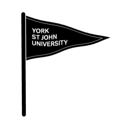 Black And White Flag Sticker by York St John University
