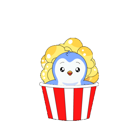 Gossip Girl Popcorn Sticker by Pudgy Penguins