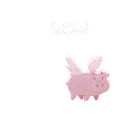 Flying Pig Lol Sticker by PositivelyPigasus