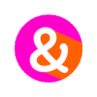 Pink Orange Sticker
