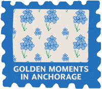 VisitAnchorage summer travel flowers stamp GIF