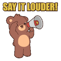 Say It Louder Teddy Bear Sticker by BEARISH